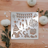 CRASPIRE Stainless Steel Cutting Dies Stencils, for DIY Scrapbooking/Photo Album, Decorative Embossing DIY Paper Card, Stainless Steel Color, Christmas Themed Pattern, 15.6x15.6cm