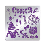 CRASPIRE Stainless Steel Cutting Dies Stencils, for DIY Scrapbooking/Photo Album, Decorative Embossing DIY Paper Card, Stainless Steel Color, Christmas Themed Pattern, 15.6x15.6cm