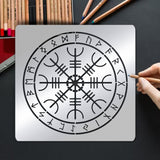 CRASPIRE Stainless Steel Cutting Dies Stencils, for DIY Scrapbooking/Photo Album, Decorative Embossing DIY Paper Card, Matte Plantinum Color, Nordic Pagan Pattern, 15.6x15.6cm