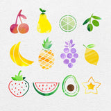 CRASPIRE Stainless Steel Cutting Dies Stencils, for DIY Scrapbooking/Photo Album, Decorative Embossing DIY Paper Card, Matte Plantinum Color, Fruit Pattern, 15.6x15.6cm