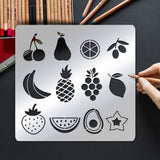 CRASPIRE Stainless Steel Cutting Dies Stencils, for DIY Scrapbooking/Photo Album, Decorative Embossing DIY Paper Card, Matte Plantinum Color, Fruit Pattern, 15.6x15.6cm