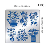 CRASPIRE Stainless Steel Cutting Dies Stencils, for DIY Scrapbooking/Photo Album, Decorative Embossing DIY Paper Card, Stainless Steel Color, Floral Pattern, 15.6x15.6cm