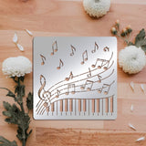 CRASPIRE Stainless Steel Cutting Dies Stencils, for DIY Scrapbooking/Photo Album, Decorative Embossing DIY Paper Card, Stainless Steel Color, Music Note Pattern, 15.6x15.6cm