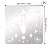 CRASPIRE Stainless Steel Cutting Dies Stencils, for DIY Scrapbooking/Photo Album, Decorative Embossing DIY Paper Card, Stainless Steel Color, Moon Pattern, 15.6x15.6cm