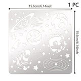 CRASPIRE Stainless Steel Cutting Dies Stencils, for DIY Scrapbooking/Photo Album, Decorative Embossing DIY Paper Card, Stainless Steel Color, Planet Pattern, 15.6x15.6cm