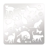 CRASPIRE Stainless Steel Cutting Dies Stencils, for DIY Scrapbooking/Photo Album, Decorative Embossing DIY Paper Card, Stainless Steel Color, Cat Pattern, 15.6x15.6cm
