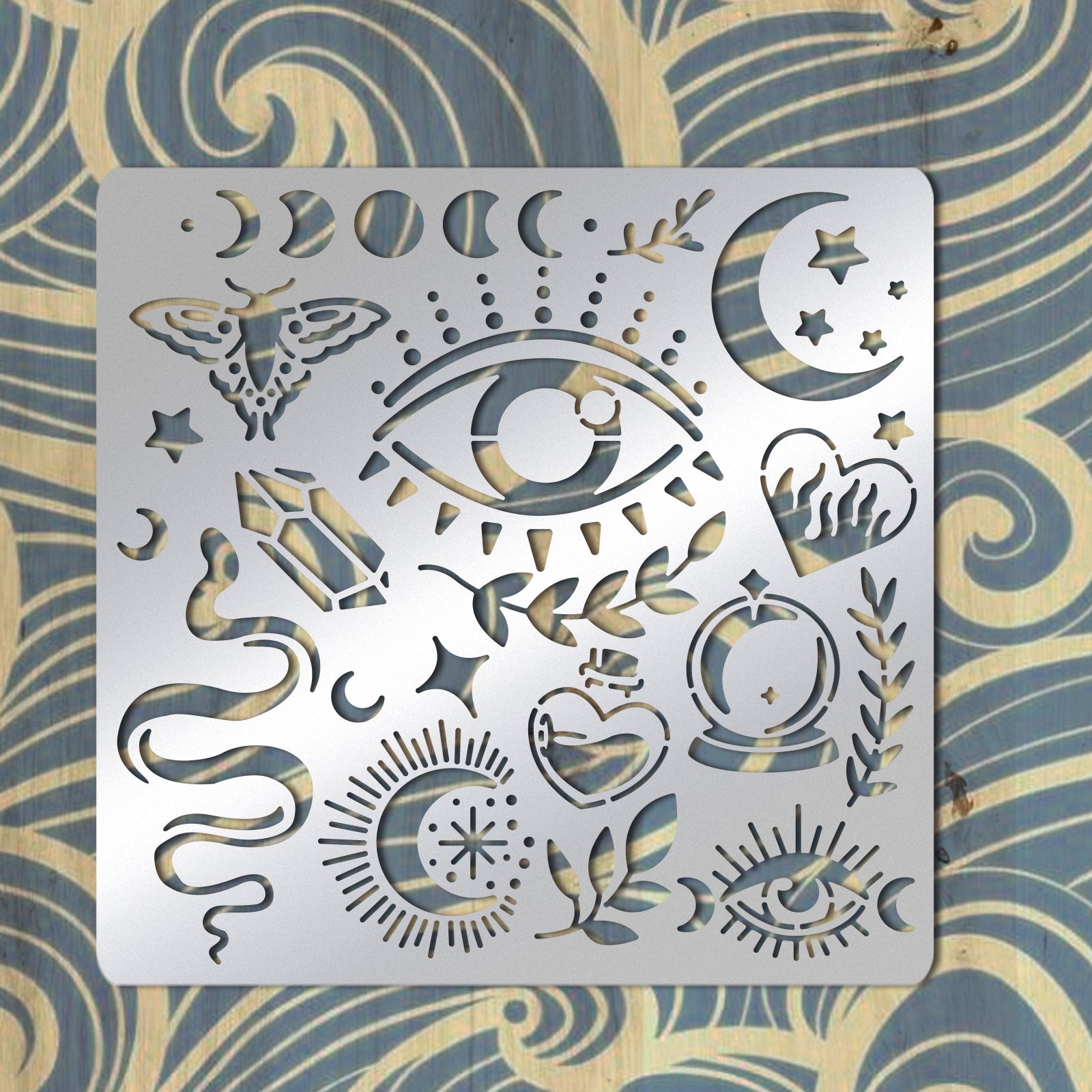 CRASPIRE Stainless Steel Cutting Dies Stencils, for DIY Scrapbooking/Photo Album, Decorative Embossing DIY Paper Card, Matte Style, Stainless Steel Color, Eye Pattern, 15.6x15.6cm