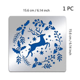 CRASPIRE Stainless Steel Cutting Dies Stencils, for DIY Scrapbooking/Photo Album, Decorative Embossing DIY Paper Card, Matte Style, Stainless Steel Color, Reindeer/Stag & Christmas Wreath, Christmas Themed Pattern, 15.6x15.6cm