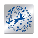 CRASPIRE Stainless Steel Cutting Dies Stencils, for DIY Scrapbooking/Photo Album, Decorative Embossing DIY Paper Card, Matte Style, Stainless Steel Color, Reindeer/Stag & Christmas Wreath, Christmas Themed Pattern, 15.6x15.6cm