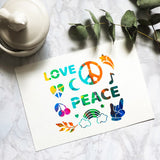 CRASPIRE Stainless Steel Cutting Dies Stencils, for DIY Scrapbooking/Photo Album, Decorative Embossing DIY Paper Card, Matte Stainless Steel Color, Peace Sign, 15.6x15.6cm