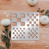CRASPIRE Stainless Steel Cutting Dies Stencils, for DIY Scrapbooking/Photo Album, Decorative Embossing DIY Paper Card, Matte Stainless Steel Color, Checkerboard, Geometric Pattern, 15.6x15.6cm