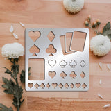 CRASPIRE Stainless Steel Cutting Dies Stencils, for DIY Scrapbooking/Photo Album, Decorative Embossing DIY Paper Card, Matte Stainless Steel Color, Playing Card Pattern, 15.6x15.6cm