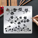 CRASPIRE Stainless Steel Cutting Dies Stencils, for DIY Scrapbooking/Photo Album, Decorative Embossing DIY Paper Card, Matte Stainless Steel Color, Leaf Pattern, 15.6x15.6cm