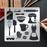 CRASPIRE Stainless Steel Stencil Template, for DIY Scrapbooking/Photo Album, Decorative Embossing DIY Paper Card, Matte Stainless Steel Color, Bake Pattern, 156x156mm