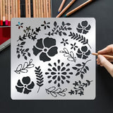 CRASPIRE Stainless Steel Cutting Dies Stencils, for DIY Scrapbooking/Photo Album, Decorative Embossing DIY Paper Card, Matte Stainless Steel Color, Plants Pattern, 156x156mm
