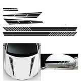 Craspire Waterproof PVC Car Decals Stickers, Stripe Pattern, for Cars Motorbikes Luggages Skateboard Decor, Black, 2200x115mm