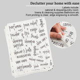 Craspire PVC Adhesive Sticker, Black Word, for Bathroom Can Label, White, 26.5x20.5x0.05cm, about 189pcs/bag