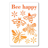 CRASPIRE PET Plastic Drawing Painting Stencils Templates, Rectangle, Bees Pattern, 30x20cm