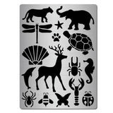 CRASPIRE Stainless Steel Cutting Dies Stencils, for DIY Scrapbooking/Photo Album, Decorative Embossing, Matte Platinum Color, Animal Pattern, 19x14cm