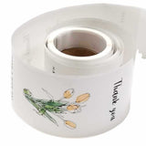 Craspire Thank You Theme PVC Self Adhesive Stickers, Waterproof Flower Decals for Gift Sealing, Rectangle, White, 15x6cm, 50pcs/roll