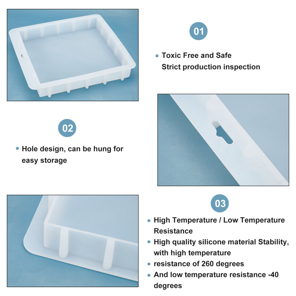 40 Holes Food Grade Silicone Diy Ice Cube Tray Molds Square Shape