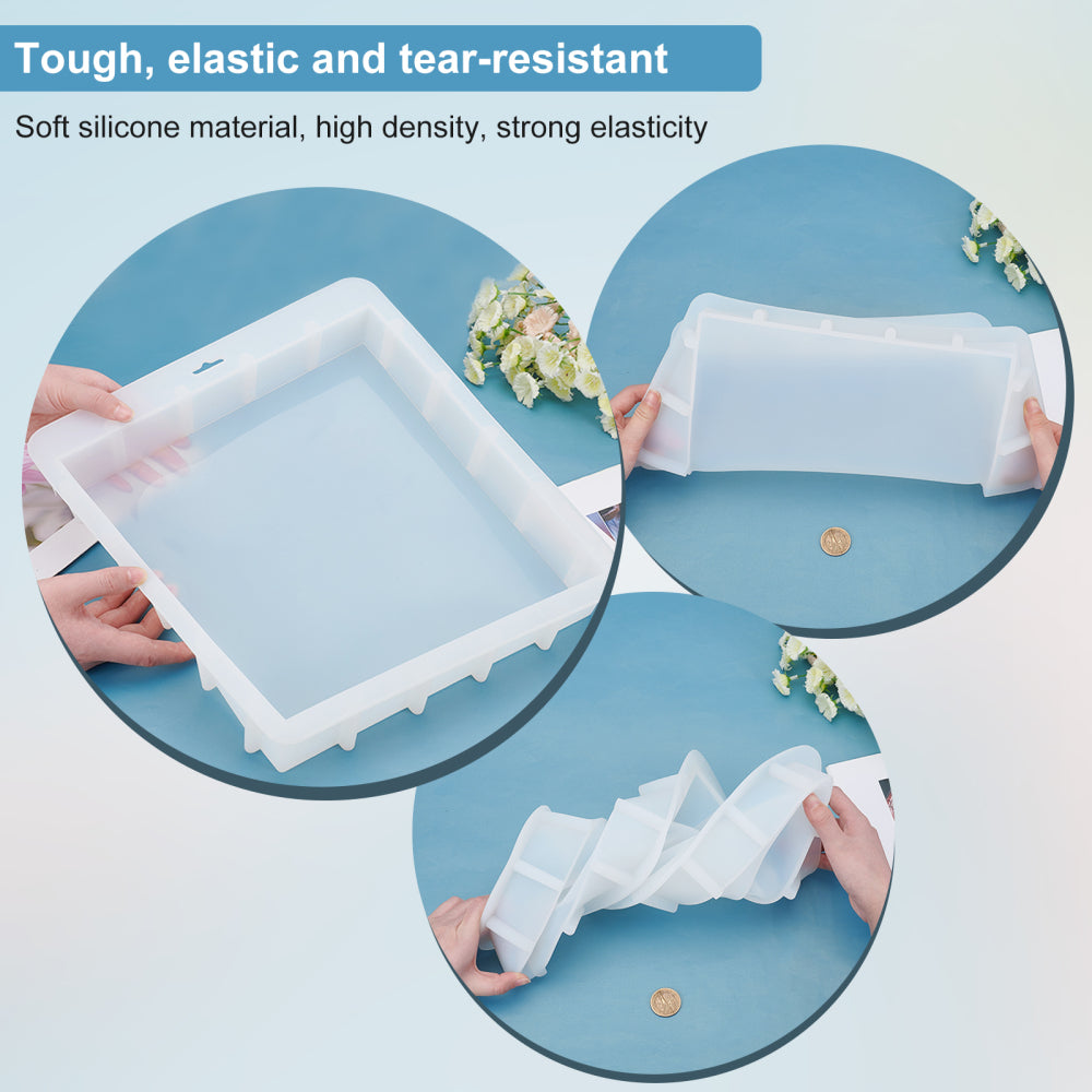 CRASPIRE 1 pc XXL Square Mold, Large Cube Silicone Mould 3000ml Soap  Circling Swirling Making Tool Resin Casting Molds for Resin Jewellery  Making Candle Wax Homemade Soap, 12.6x11.42x1.89inch/32x29x4.8cm