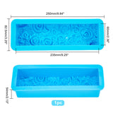 1PCS PandaHall Rose Loaf Mold, Flower Silicone Soap Molds 3D Embossed Crafts Mould Rectangle Resin Casting Molds for Handmade Craft UV Resin Soap Candle Making, 9.8x3.2x2.1inch/ 25x8.2x5.4cm