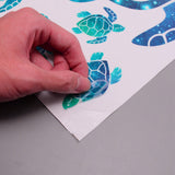 Craspire 3D Turtle Laser Flash Stickers, Confetti Sticker Shiny Decoration Sticker, for DIY Diary, Notebooks and Arts Card Making, Ocean Themed Pattern, 25x28.4x0.02cm, Sticker: 7.5~230x7.5~207mm