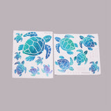Craspire 3D Turtle Laser Flash Stickers, Confetti Sticker Shiny Decoration Sticker, for DIY Diary, Notebooks and Arts Card Making, Ocean Themed Pattern, 25x28.4x0.02cm, Sticker: 7.5~230x7.5~207mm