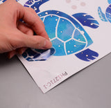 Craspire 3D Turtle Laser Flash Stickers, Confetti Sticker Shiny Decoration Sticker, for DIY Diary, Notebooks and Arts Card Making, Ocean Themed Pattern, 25x28.5x0.02cm, Sticker: 10~192x10~173mm