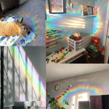 Craspire Waterproof PVC Laser No-Glue Stickers, Static Cling Frosted Rainbow Window Decals, 3D Sun Blocking, for Glass, Dinosaur Pattern, 7.15~15.95x16.9~20.4x0.02cm, 5pcs/bag