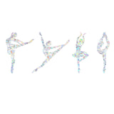 Craspire Waterproof PVC Laser No-Glue Stickers, Static Cling Frosted Rainbow Window Decals, 3D Sun Blocking, for Glass, Dancer Pattern, 19.8~24.15x6~15.5x0.02cm, 4pcs/bag