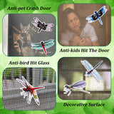 Craspire Waterproof PVC Anti-collision Window Stickers, Glass Door Protection Window Stickers, Mixed Dragonfly Patterns, Mixed Color, 8.8~14.5x8.3~13.7x0.05cm, 12pcs/set