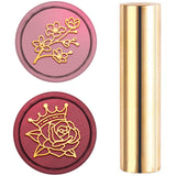 15mm 2 Sides Mini Brass Sealing Stamp (rose + cherry blossom)