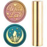 15mm 2 Sides Mini Brass Sealing Stamp (Moon + with love)