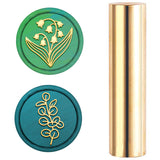 15mm 2 Sides Mini Brass Sealing Stamp (Bellflower Eucalyptus Leaves)