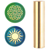 15mm 2 Sides Mini Brass Sealing Stamp (Celtic Knot Sun)