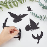 Craspire PVC Electrostatic Wall Stickers, for Windows Decoration, Rectangle with Bird Pattern, Black, 300x200x0.5mm, Stickers: 30~89x45~130x0.1mm