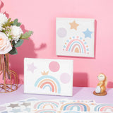 Craspire 4 Sheet 4 Styles Waterproof Vinyl Wall Stickers, Self-Adhesive Decals, for DIY Bedroom, Indoor Decorations, Rectangle with Rainbow & Round & Star Pattern, Mixed Color, Mixed Patterns, 300x220x0.15mm, Stickers: 40~69x40~108mm, 1 sheet/style