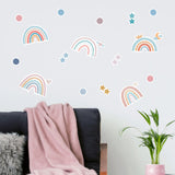 Craspire 4 Sheet 4 Styles Waterproof Vinyl Wall Stickers, Self-Adhesive Decals, for DIY Bedroom, Indoor Decorations, Rectangle with Rainbow & Round & Star Pattern, Mixed Color, Mixed Patterns, 300x220x0.15mm, Stickers: 40~69x40~108mm, 1 sheet/style