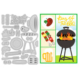 1Sheet Metal BBQ Grilling Tools Cut Dies Summer Travel Embossing Template Mould Beer Die Cuts for Card Scrapbooking and Die Sets for Card DIY Craft