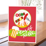 1Sheet Metal BBQ Grilling Tools Cut Dies Summer Travel Embossing Template Mould Beer Die Cuts for Card Scrapbooking and Die Sets for Card DIY Craft