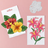 CRASPIRE Carbon Steel Cutting Dies Stencils, for DIY Scrapbooking/Photo Album, Decorative Embossing DIY Paper Card, Matte Platinum Color, Flower Pattern, 8.4x16.6x0.08cm