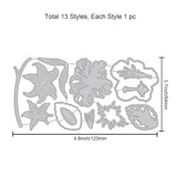 CRASPIRE Carbon Steel Cutting Dies Stencils, for DIY Scrapbooking/Photo Album, Decorative Embossing DIY Paper Card, Matte Platinum Color, Flower Pattern, 8.4x16.6x0.08cm
