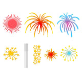 1Set Firework Cut Dies Firework Sticks Embossing Template Mould Star and Party Die Cuts