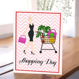 1Set Metal Shopping Girl Cut Dies Shoping Bag and Wine Embossing Template Mould Monstera and Pineapple Die Cuts