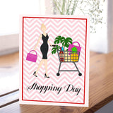 CRASPIRE Carbon Steel Cutting Dies Stencils, for DIY Scrapbooking/Photo Album, Decorative Embossing DIY Paper Card, Shopping Cart & Women, 9~11.2x7.3~11.5x0.08cm