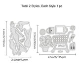 CRASPIRE Carbon Steel Cutting Dies Stencils, for DIY Scrapbooking/Photo Album, Decorative Embossing DIY Paper Card, Shopping Cart & Women, 9~11.2x7.3~11.5x0.08cm