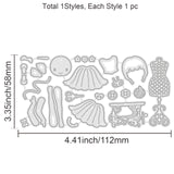 1Sheet Metal Sewing and Cute Girl Cut Dies Sewing Machines and Scissors Embossing Template Dress Die Cuts