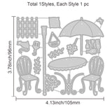 Leisure Time Die Cuts Hanging Plant and Lamp Embossing Template Mould Bistro Table and Chair Carbon Steel Die Set